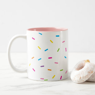 Caneca De Café Em Dois Tons CORAJOSO RAINBOW SPRINKLES divertimento bonito, mo