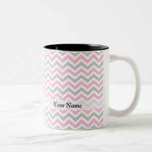 Caneca De Café Em Dois Tons Corante rosa e cinza