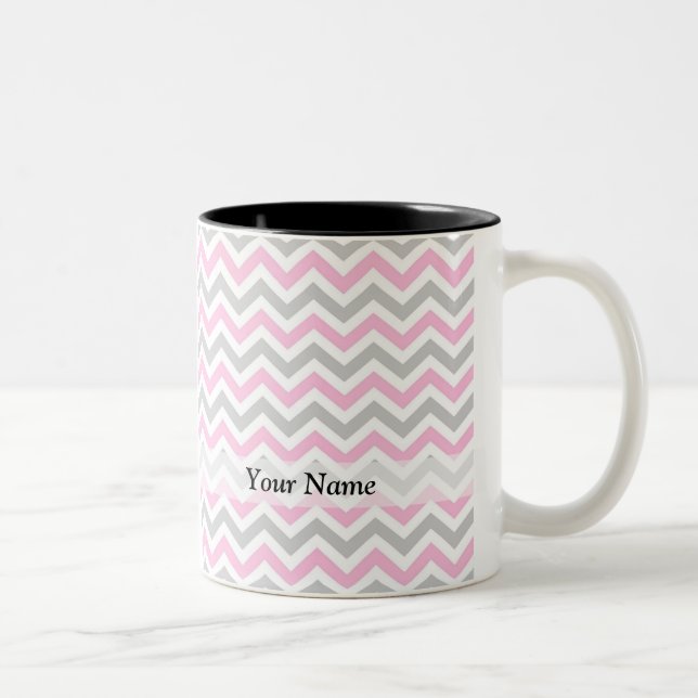 Caneca De Café Em Dois Tons Corante rosa e cinza (Direita)