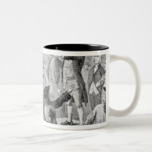 Caneca De Café Em Dois Tons Cordeiro de John que fala nos filhos da reunião d