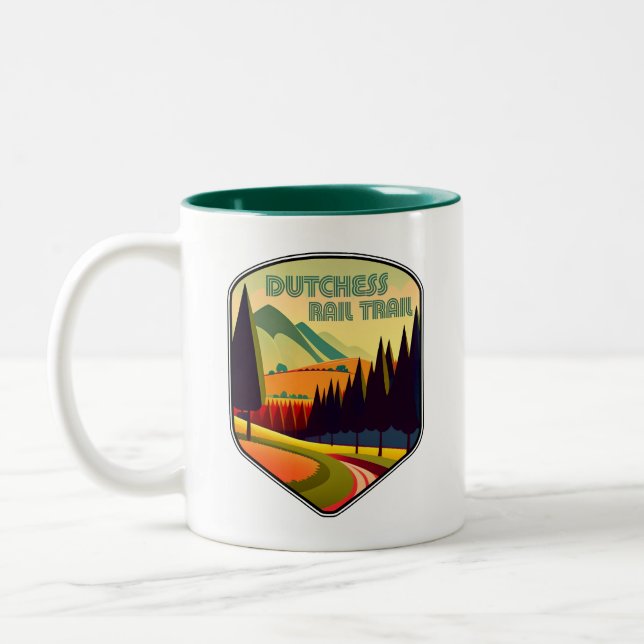 Caneca De Café Em Dois Tons Cores da Dutchess Rail Trail (Esquerda)