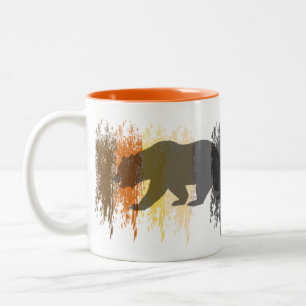 Caneca De Café Em Dois Tons Cores de abstrato de Prioridades Grunge do Urso ga