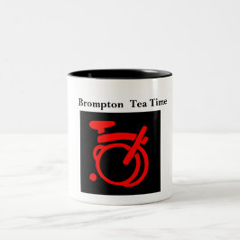 Caneca De Café Em Dois Tons Cores de Brompton com logotipo vermelho