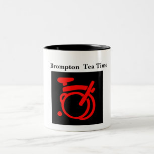 Caneca De Café Em Dois Tons Cores de Brompton com logotipo vermelho