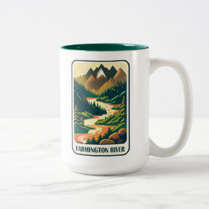 Caneca De Café Em Dois Tons Cores do Rio Farmington Connecticut