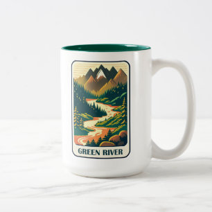 Caneca De Café Em Dois Tons Cores do Rio Verde Utah