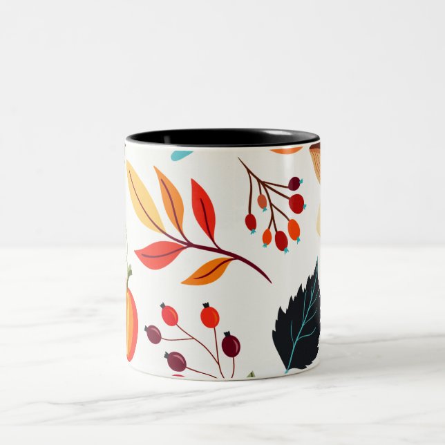 Caneca De Café Em Dois Tons Cores Felizes Coffee Mug (Centro)
