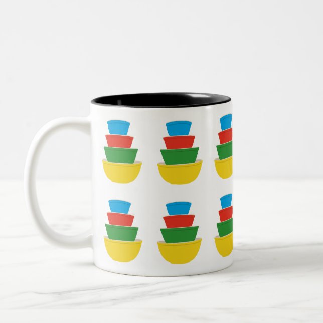 Caneca De Café Em Dois Tons Cores Primárias Pyrex Coffee Mug (Esquerda)