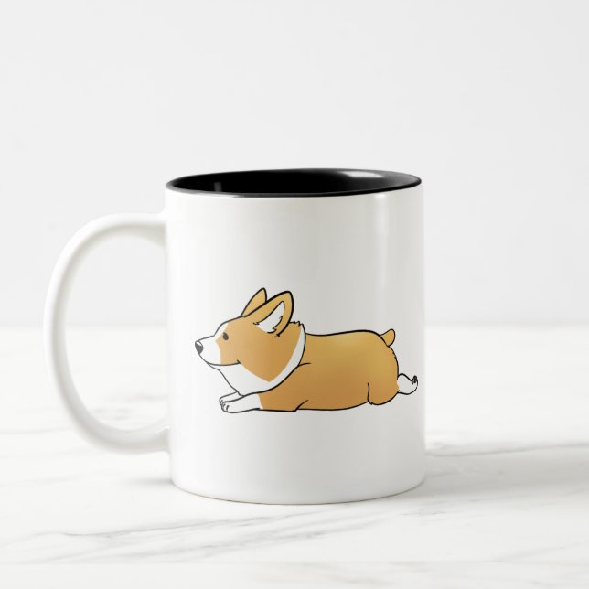 Caneca De Café Em Dois Tons Corgi (Esquerda)