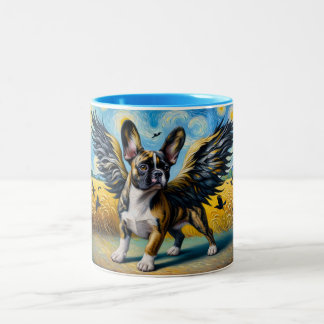 Caneca De Café Em Dois Tons Corgi Francês com as Reis Fantasmas Crow