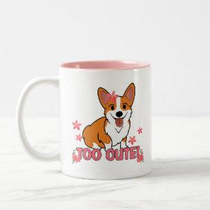Caneca De Café Em Dois Tons Corgi muito bonito