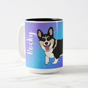 Caneca De Café Em Dois Tons Corgi Puppy Galaxy