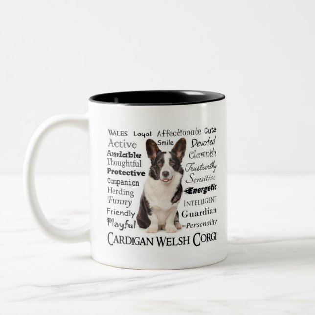 Caneca De Café Em Dois Tons Corgi Traits (Esquerda)