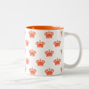 Caneca De Café Em Dois Tons Coroa 01 - Laranja em branco