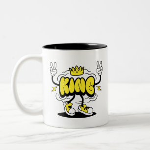 Caneca De Café Em Dois Tons Coroa de Grafite no Estilo King Street