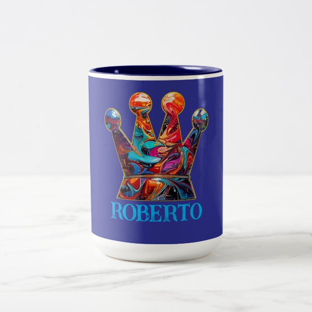 Caneca De Café Em Dois Tons Coroa de Grafite Real (Centro)