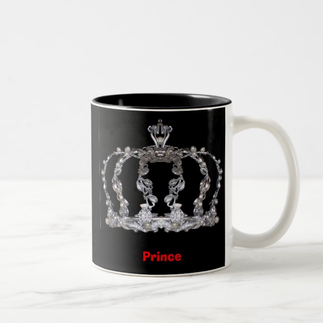 Caneca De Café Em Dois Tons coroa do príncipe, príncipe (Direita)