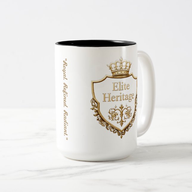 Caneca De Café Em Dois Tons "Coroa e Glória" (Frente Esquerda)