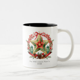 Caneca De Café Em Dois Tons Coroa Estrela do Solstício de Inverno Feriado Nata