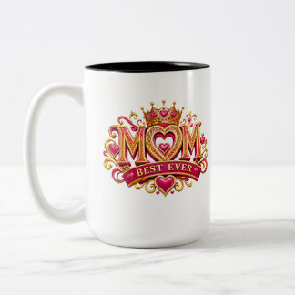 Caneca De Café Em Dois Tons Coroa Real da Melhor Mãe de Todos os Tempos