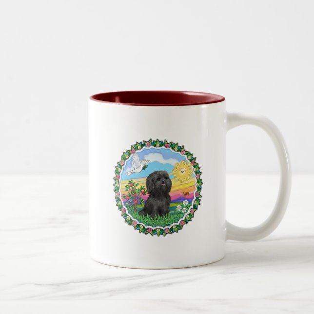 Caneca De Café Em Dois Tons Coroa - Shih Tzu Preto (Direita)