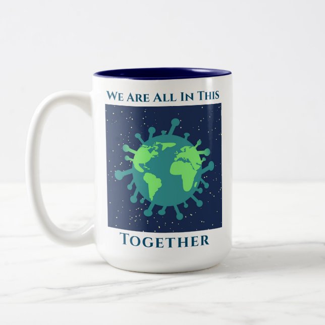 Caneca De Café Em Dois Tons Coronavírus Covid 19 Tudo Isto Juntos (Esquerda)