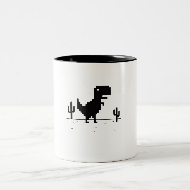 Caneca De Café Em Dois Tons Corredor de T-Rex  (Centro)