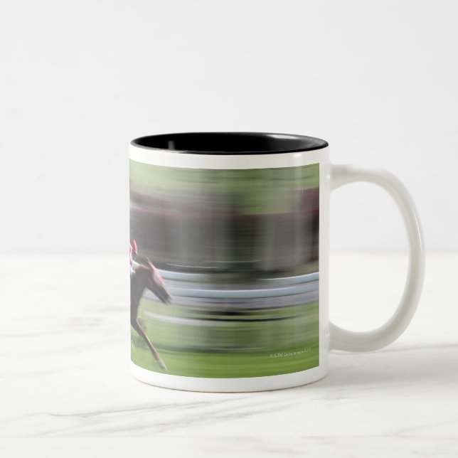 Caneca De Café Em Dois Tons corrida de cavalos (Direita)