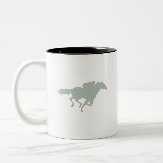 Caneca De Café Em Dois Tons Corrida de Cavalos de Cinzas (Esquerda)