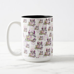 Caneca De Café Em Dois Tons Corrida feliz criatura de monstro mágico