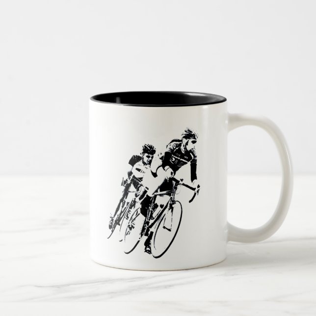 Caneca De Café Em Dois Tons Corridas de bicicleta -Sombra -2 (Direita)