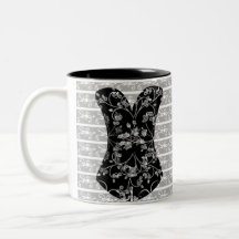 Corset Black lace 11 oz, Tone Mug