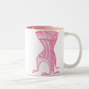 Caneca De Café Em Dois Tons Corset francês rosa
