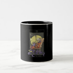 Caneca De Café Em Dois Tons Cortagem de Sewing Hermit Tarot Card Entalhe