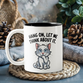 Caneca De Café Em Dois Tons corte o gato e me deixe pensar
