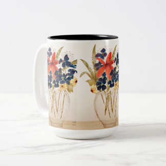 Caneca De Café Em Dois Tons Corte vaso de flores