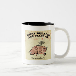 CANECA DE CAFÉ EM DOIS TONS CORTES DE SUÍNOS DE VOO