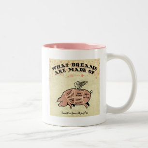 CANECA DE CAFÉ EM DOIS TONS CORTES DE SUÍNOS VOADORES - QUAIS SONHOS SÃO FEI
