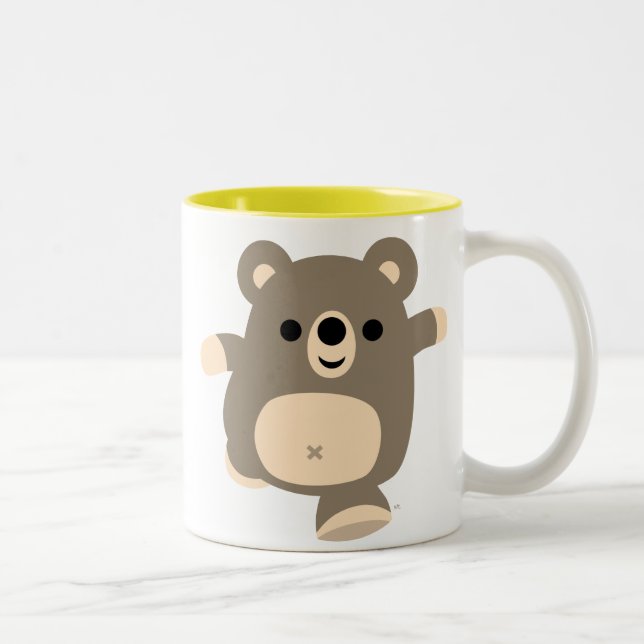 Caneca De Café Em Dois Tons Cortina de Cartoon Bear Mug (Direita)