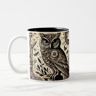 Caneca De Café Em Dois Tons coruja