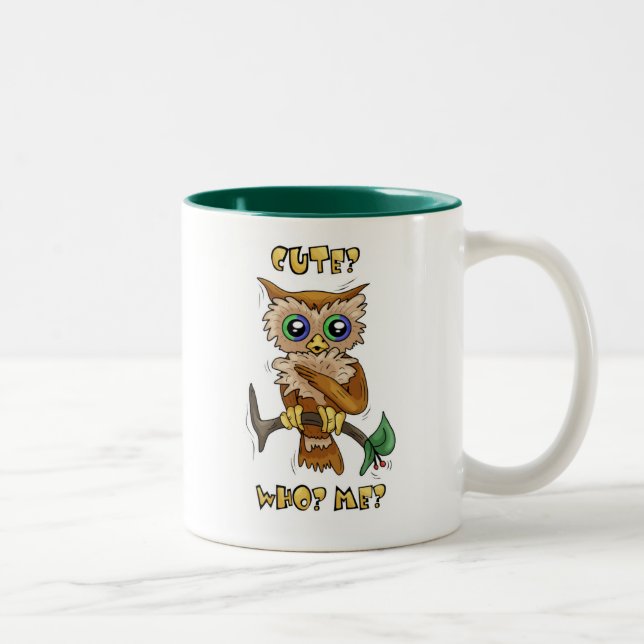 Caneca De Café Em Dois Tons Coruja bonito (Direita)
