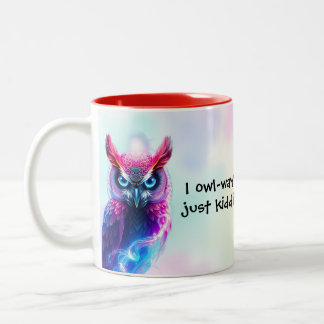 Caneca De Café Em Dois Tons Coruja Divertida "Leite, por favor!" Para Pequenos