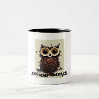 Caneca De Café Em Dois Tons Coruja do viciado do café