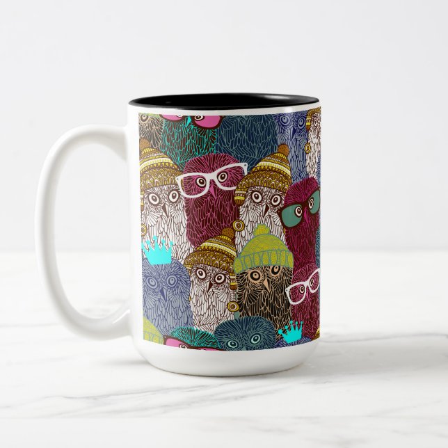 Caneca De Café Em Dois Tons Coruja na coroa (Esquerda)