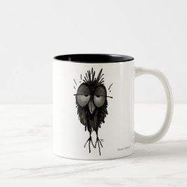 Caneca De Café Em Dois Tons Coruja sonolento engraçada