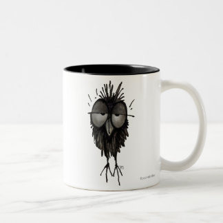 Caneca De Café Em Dois Tons Coruja sonolento engraçada