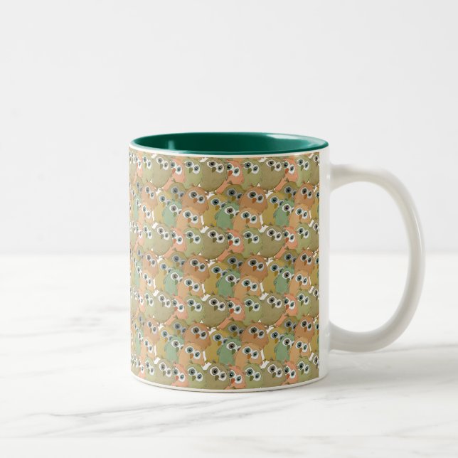 Caneca De Café Em Dois Tons Corujas (Direita)