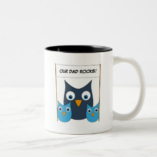 Caneca De Café Em Dois Tons Corujas bonitos - do "o melhor pai mundo!" - Dia