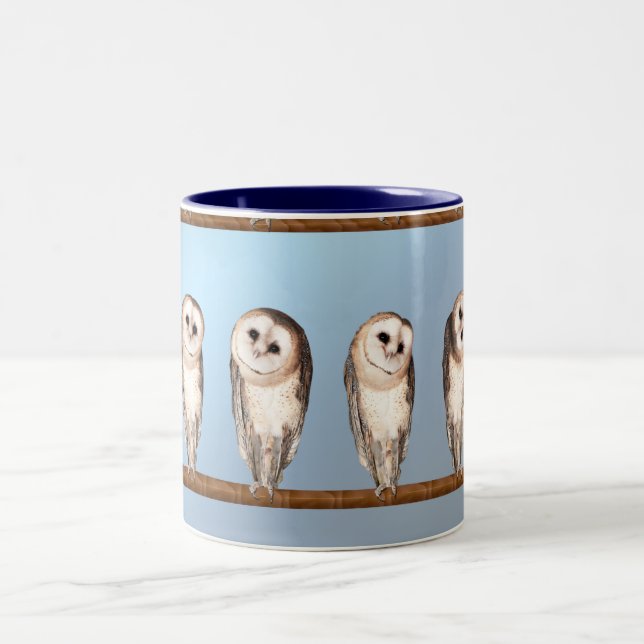 Caneca De Café Em Dois Tons Corujas curiosas (Centro)