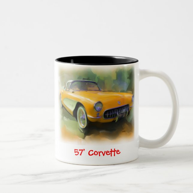 Caneca De Café Em Dois Tons Corveta 1957 (Direita)